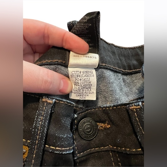 True Religion Jude Super Low Rise Skinny in Asphalt w/ Rips - Picture 9 of 12